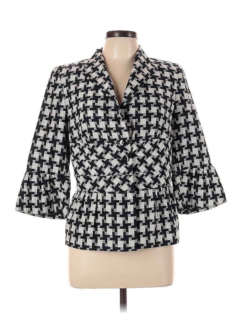 Doncaster Collection Houndstooth Black Gray Blazer Size 10 - photo 1