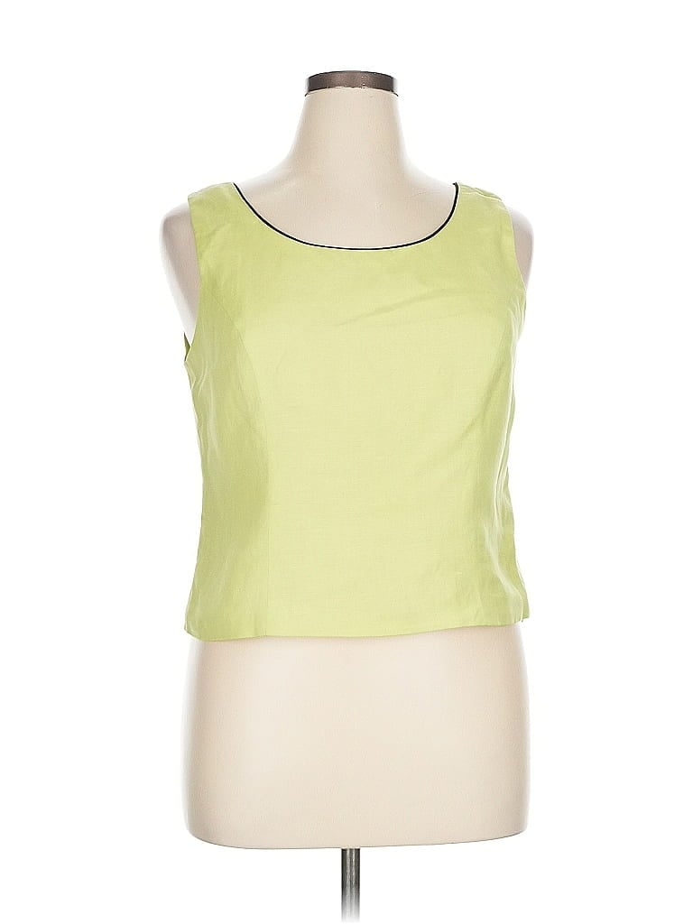 Pre-owned Jessica Howard Sleeveless Top Green Scoop Neck Tops