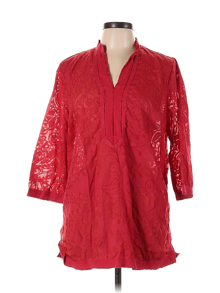 CATO Pre-owned 3/4 Sleeve Blouse In Red