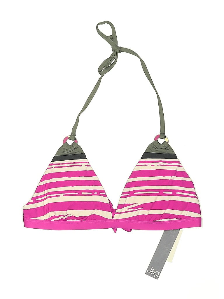 Jag Swimsuit Top Pink Stripes Pattern Swimwear