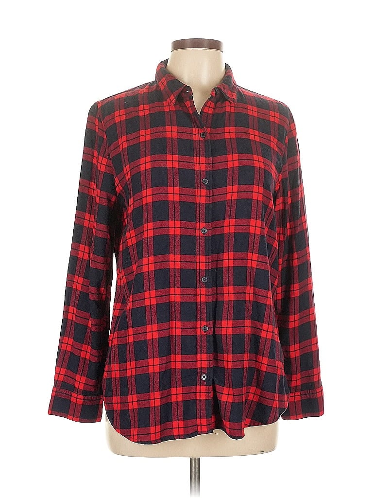 Pre-owned Banana Republic Factory Store Long Sleeve Button Down Shirt In Red