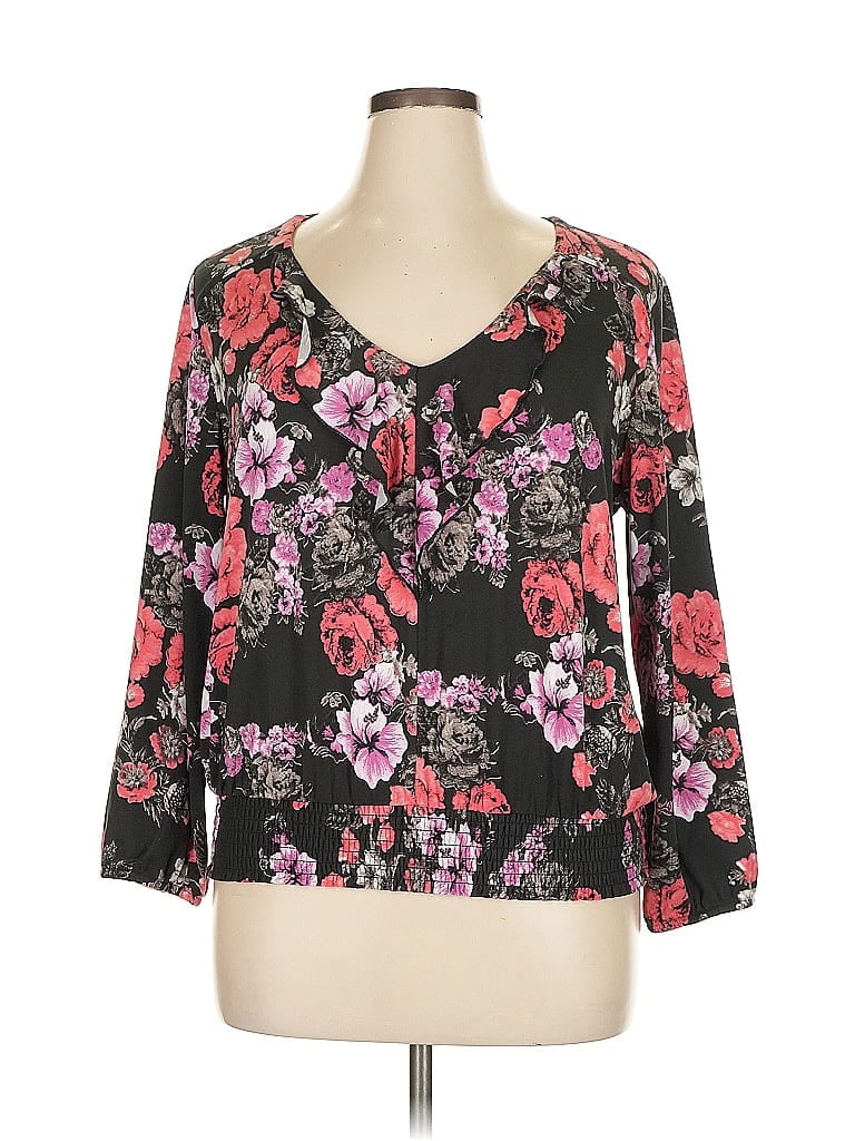 Pre-owned Supply & Demand 3/4 Sleeve Blouse In Black