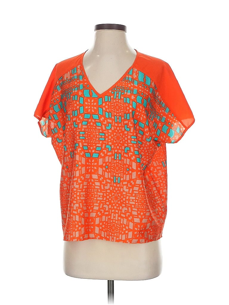 Pre-owned Collective Concepts Short Sleeve Blouse In Orange