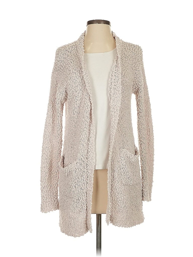 Pre-owned Pink Lily Cardigan Sweater In White