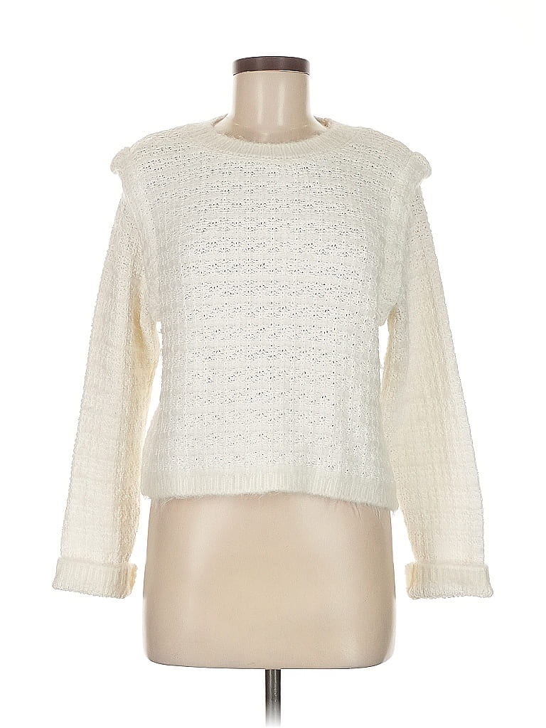 Pre-owned Mng Pullover Sweater In White