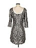 Lauren Conrad 100% Polyester Metallic Silver Cocktail Dress Size XS - photo 2