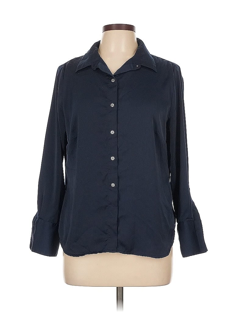 Pre-owned Banana Republic Factory Store 3/4 Sleeve Blouse In Blue