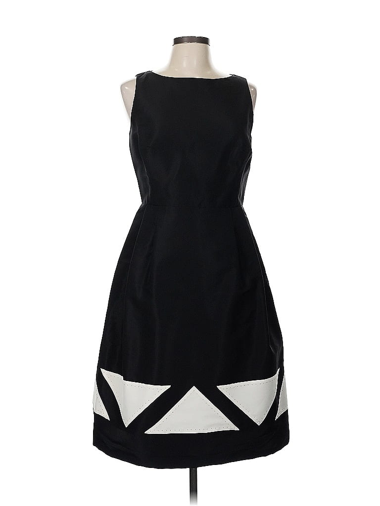 Carlisle 100% Silk Graphic Black Cocktail Dress Size 6 - photo 1
