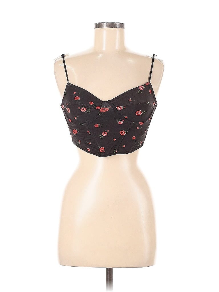 Click to view more detailed imagery on our partner's website Pre-owned Stradivarius Sleeveless Top Black Sweetheart Neckline Tops
