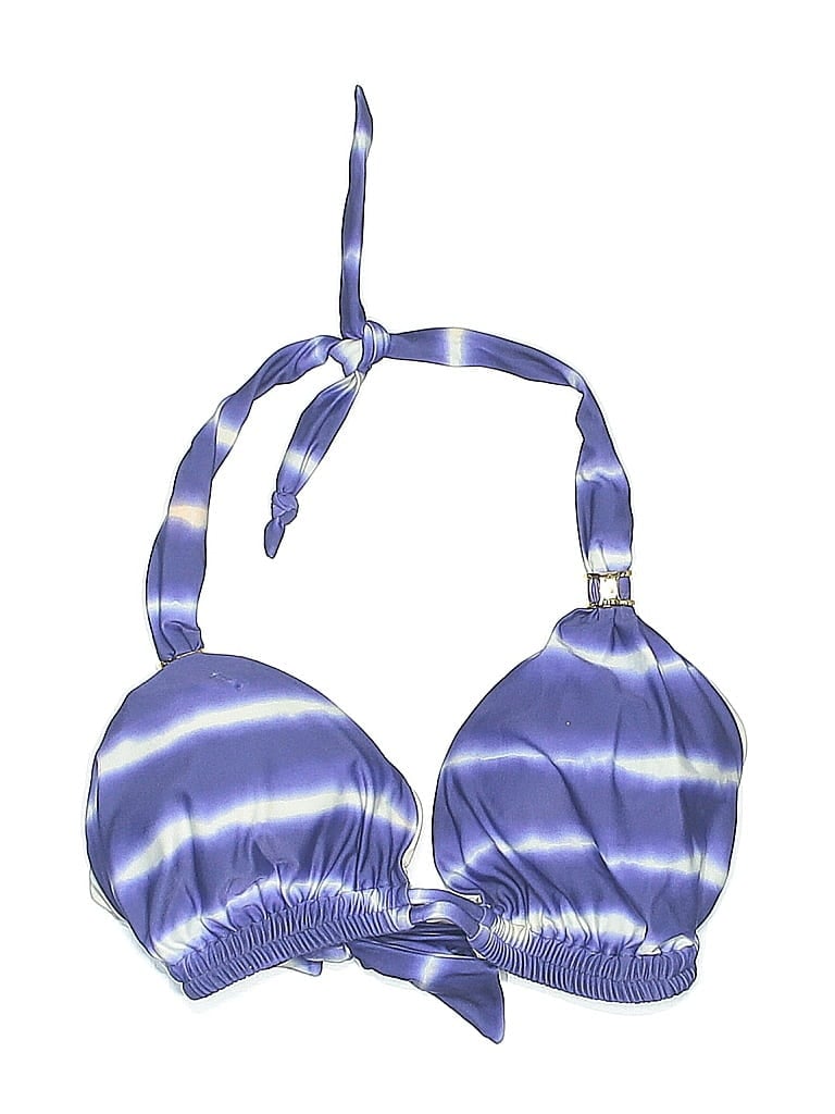 Pre-owned Vix By Paula Hermanny Swimsuit Top Blue Tie-dye Pattern Swimwear