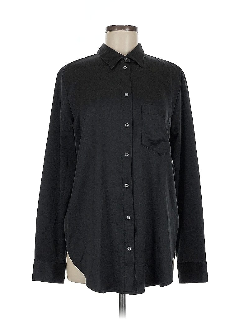 Pre-owned Gap Long Sleeve Blouse In Black