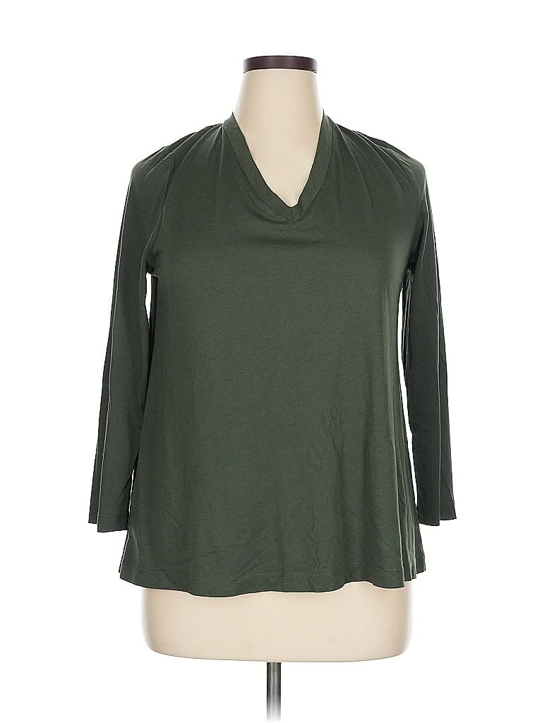 Pre-owned Ann Taylor Loft Outlet 3/4 Sleeve T-shirt In Green