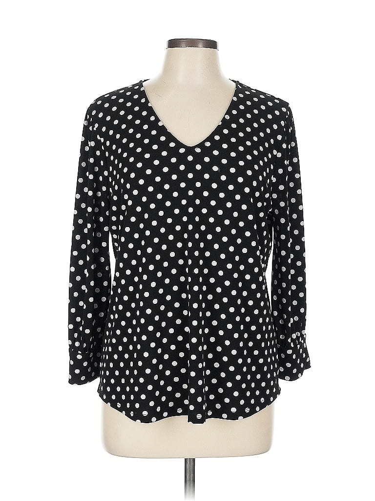 Pre-owned Adrianna Papell 3/4 Sleeve Blouse In Black