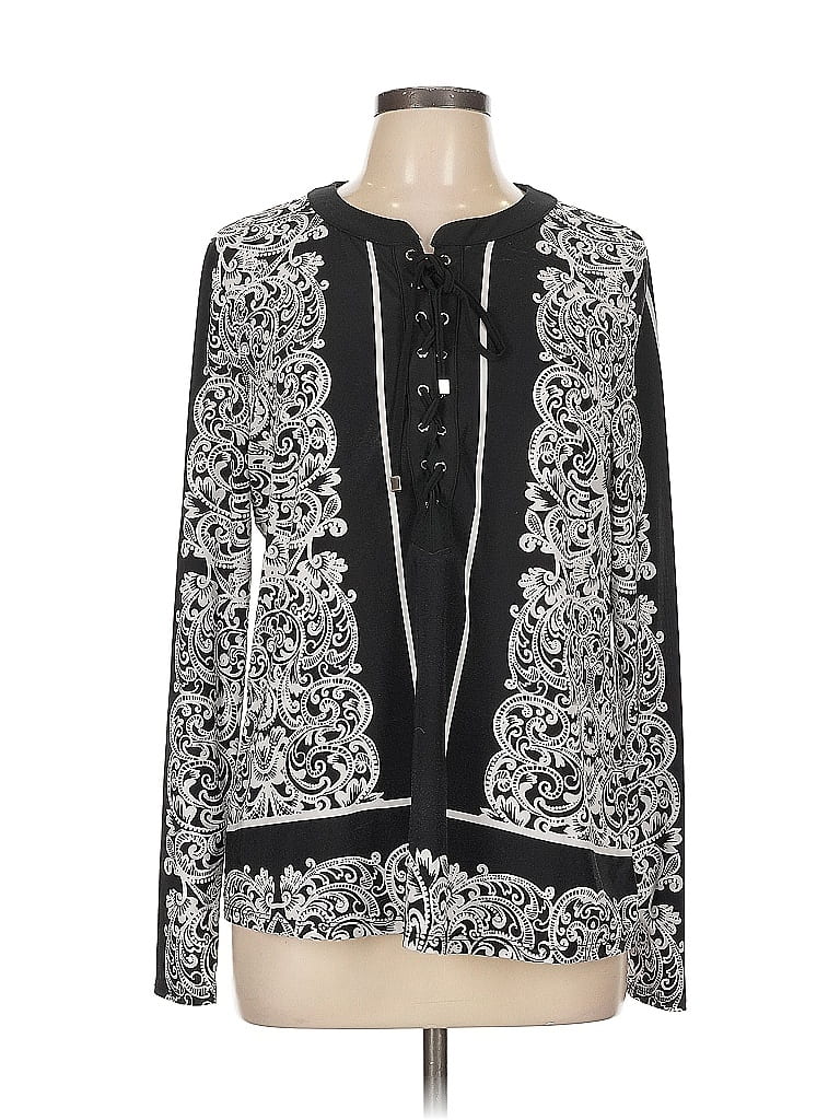 Pre-owned Inc International Concepts Long Sleeve T-shirt In Black