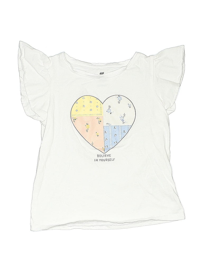 Pre-owned H&m Kids' Short Sleeve T-shirt In White