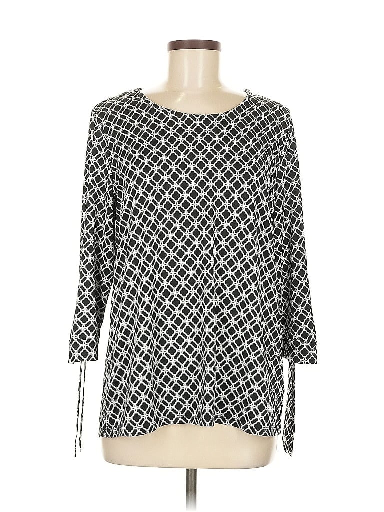 Pre-owned Croft & Barrow 3/4 Sleeve Blouse In Black