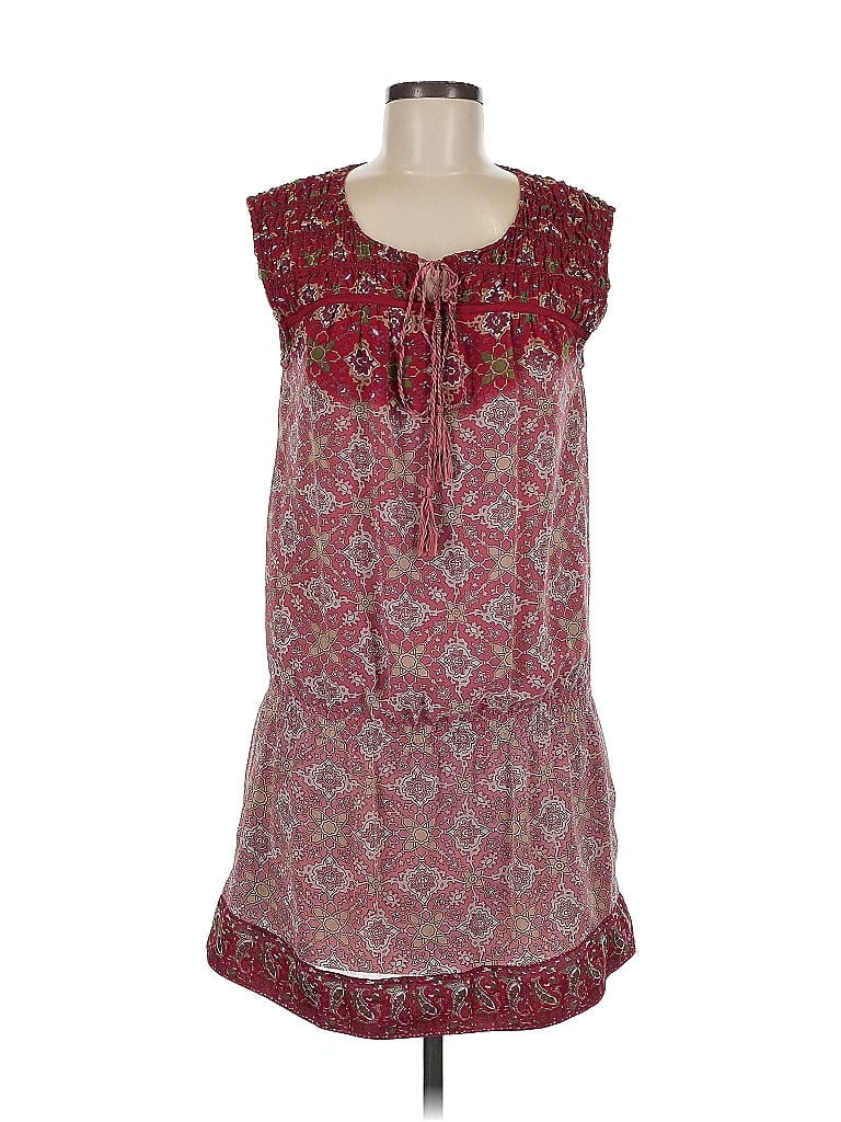 Pre-owned Mng Casual Dress In Burgundy