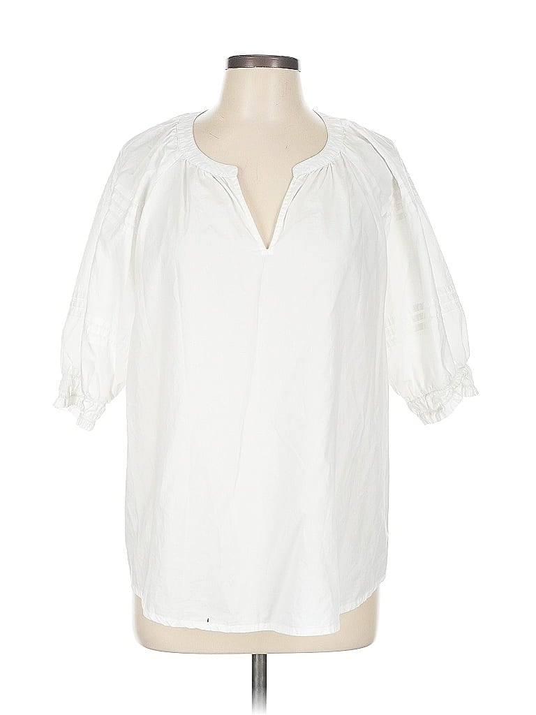 Click to view more detailed imagery on our partner's website Pre-owned Chico's Short Sleeve Blouse In White