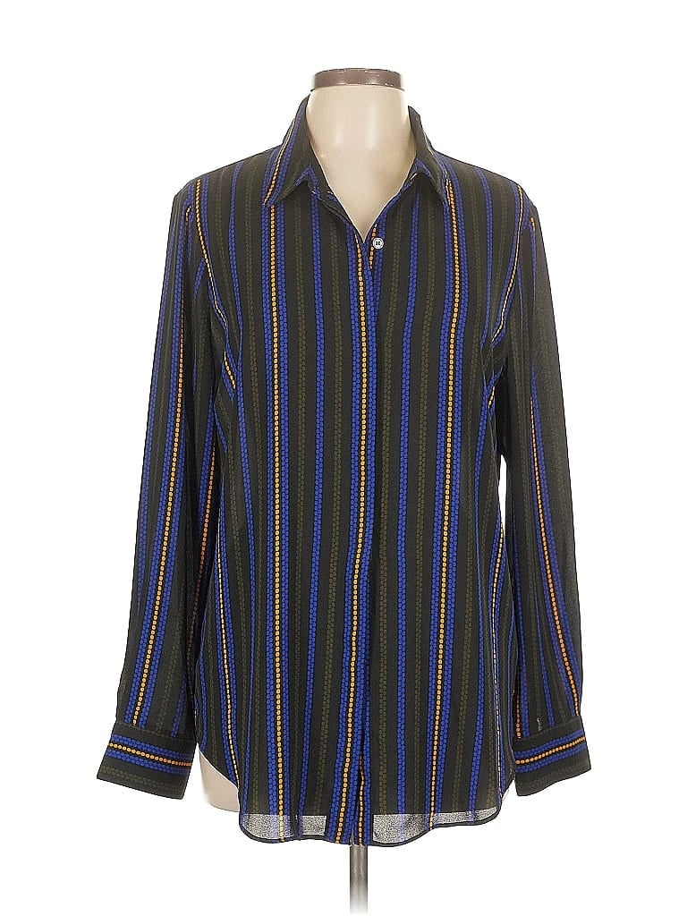 Pre-owned T Tahari Long Sleeve Blouse In Black