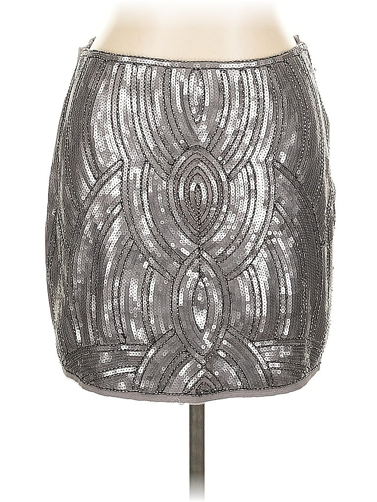 Pre-owned Gianni Bini Formal Skirt In Silver