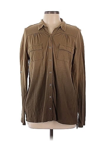 Pink Lotus Long Sleeve Button-Down Shirt (view 1)