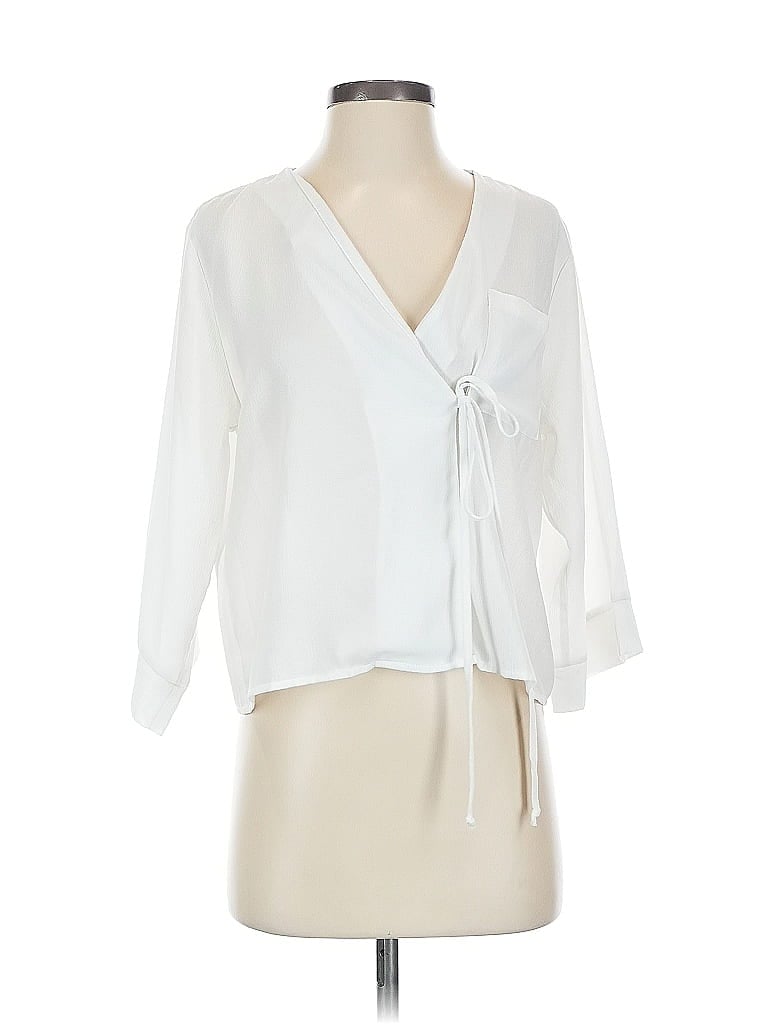 Pre-owned Unbranded 3/4 Sleeve Blouse In White