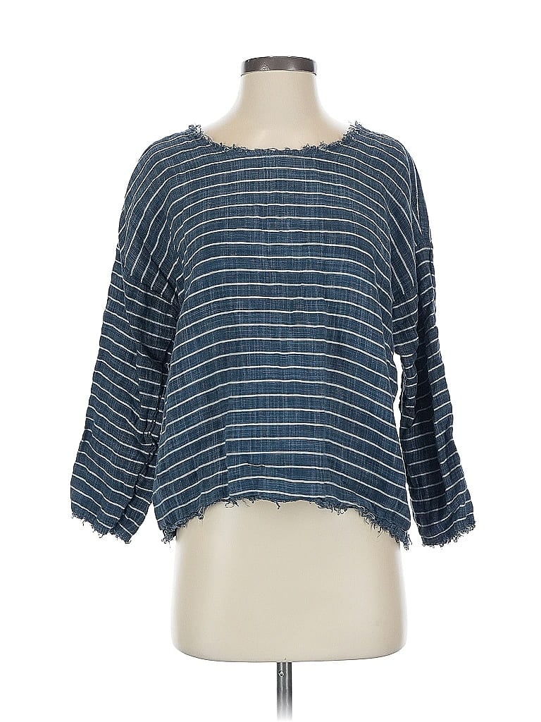 Pre-owned Nili Lotan 3/4 Sleeve Blouse In Blue