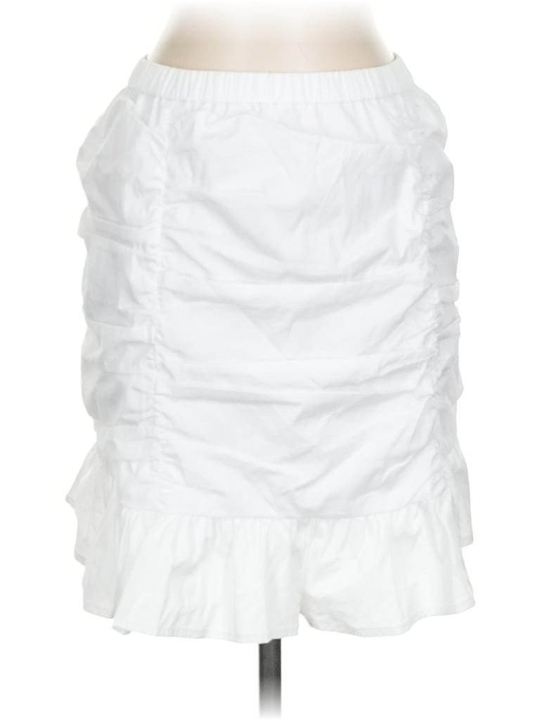 Open Edit Solid White Casual Skirt Size S - photo 1