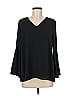Alfani 100% Polyester Black Long Sleeve Blouse Size 8 - photo 1