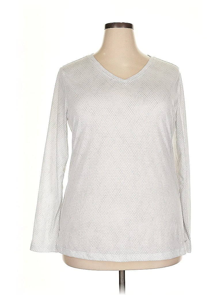 Pre-owned Eddie Bauer 3/4 Sleeve T-shirt In Silver