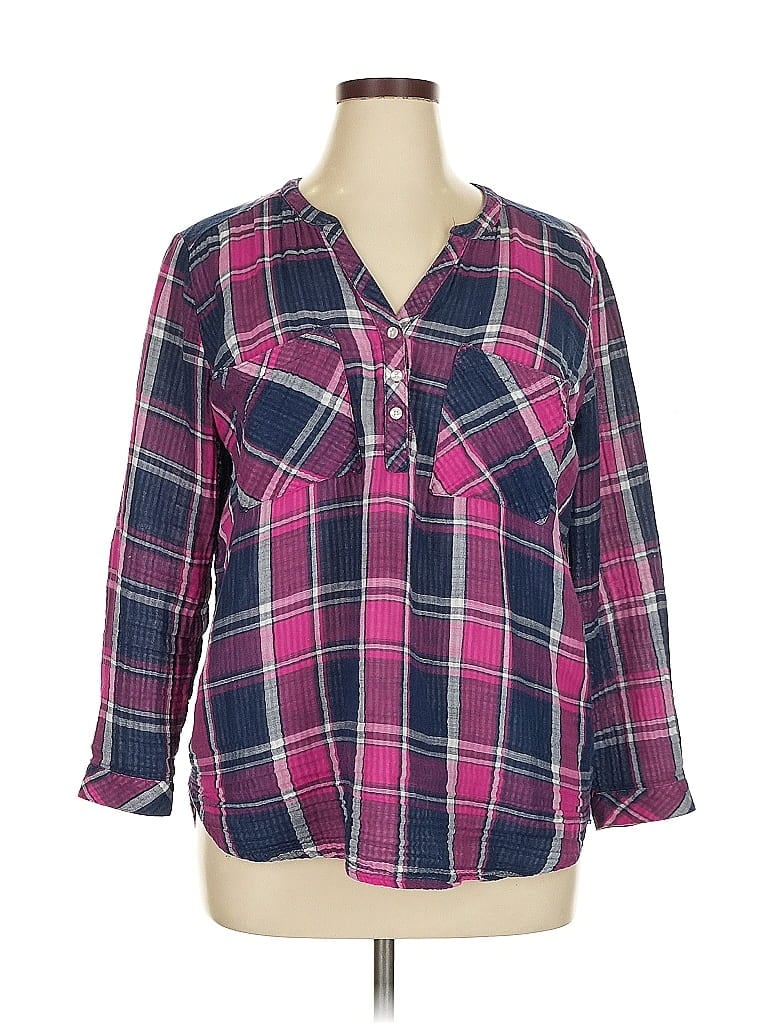 Pre-owned A.n.a. A New Approach 3/4 Sleeve Blouse In Pink