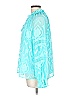 Belle By Kim Gravel 100% Polyester Floral Teal Long Sleeve Blouse Size L - photo 4