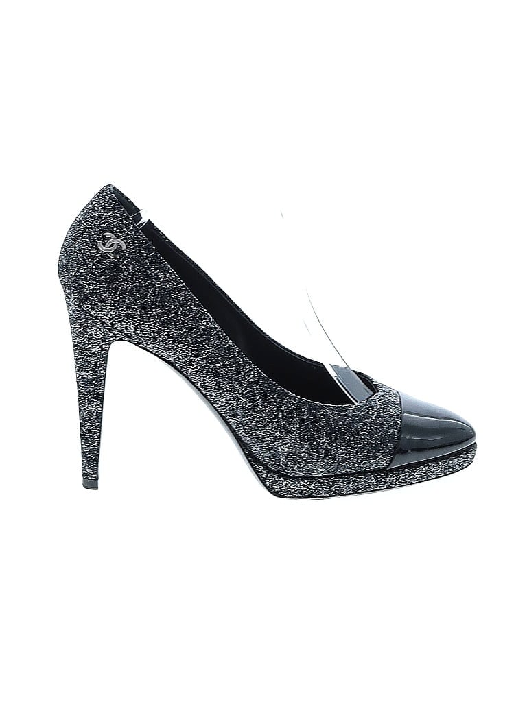 Chanel Tweed Gray Black Heels Size EU 40 - photo 1