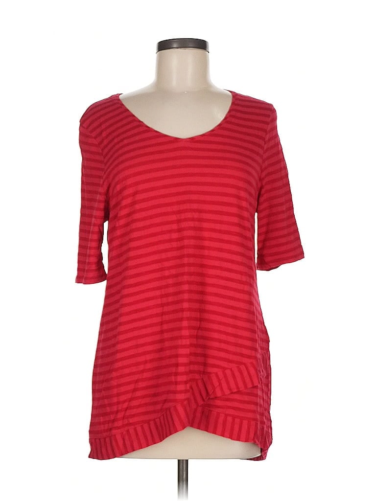 Pre-owned Chico's 3/4 Sleeve T-shirt In Red