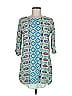 Everly 100% Polyester Print Teal Casual Dress Size M - photo 1