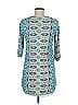 Everly 100% Polyester Print Teal Casual Dress Size M - photo 2