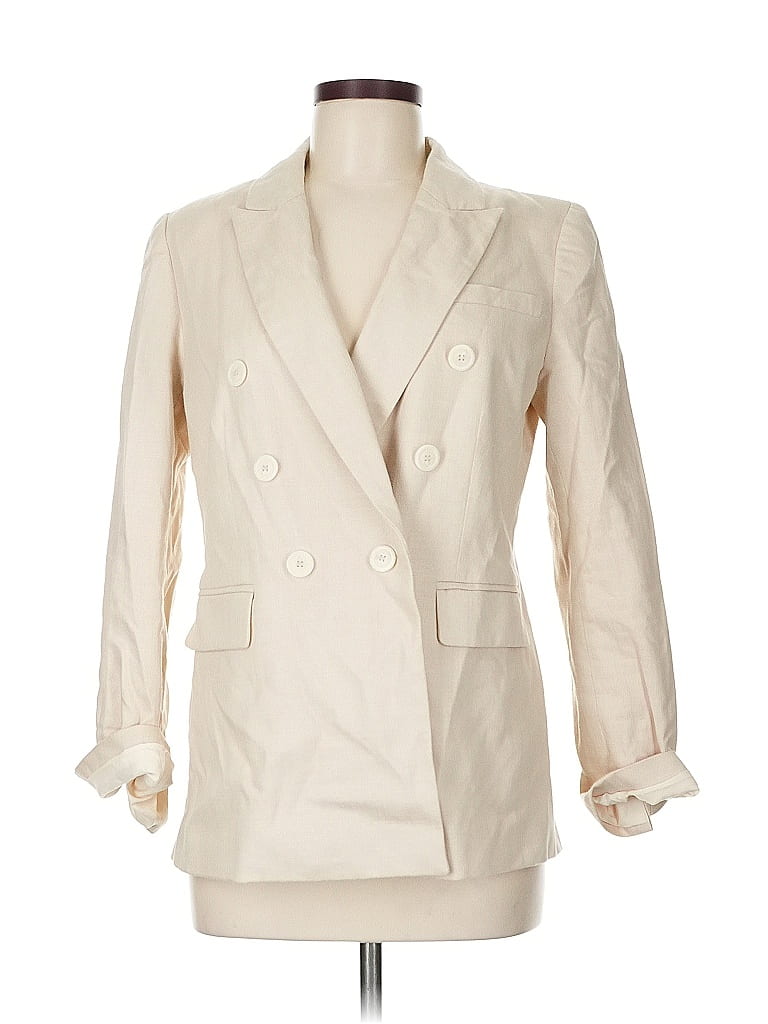 Pre-owned Ann Taylor Loft Blazer Jacket In White