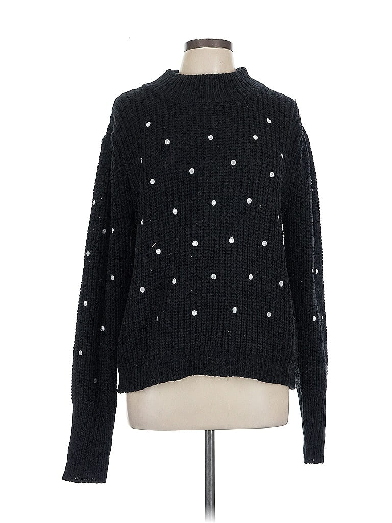English Factory Polka Dots Black Pullover Sweater Size L - photo 1