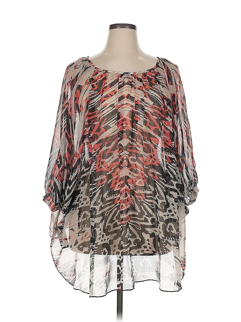 Click to view more detailed imagery on our partner's website Pre-owned Liverpool Los Angeles 3/4 Sleeve Blouse In Gray