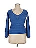 LA MAILLE SEZANE Paris 100% Cotton Blue Pullover Sweater Size XL - photo 1