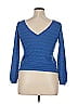 LA MAILLE SEZANE Paris 100% Cotton Blue Pullover Sweater Size XL - photo 2