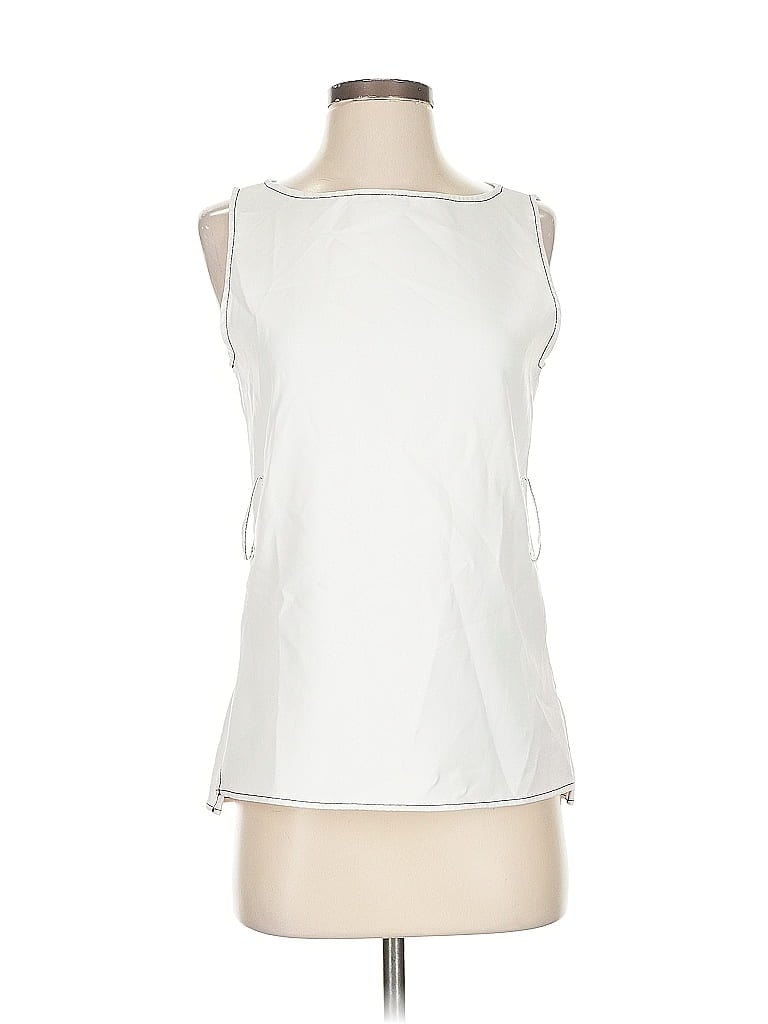 Pre-owned Zara Basic Sleeveless Blouse In White
