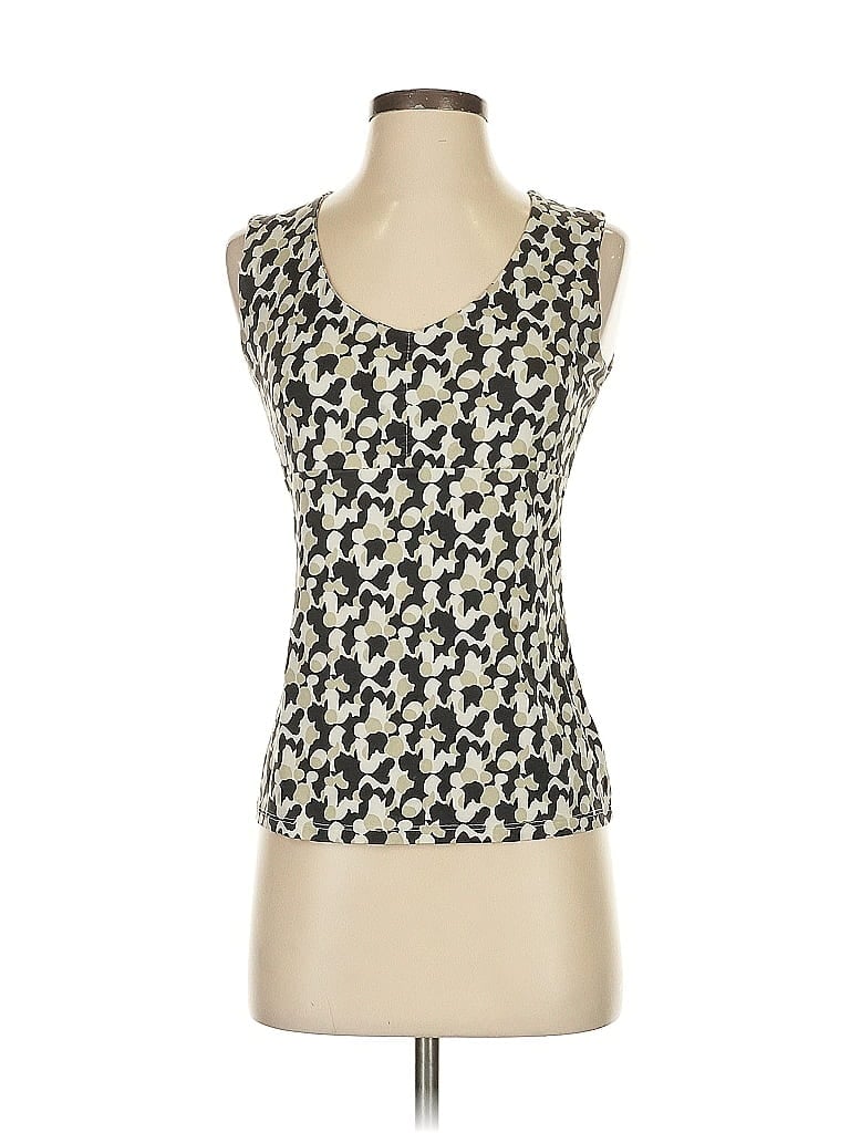 Pre-owned Geoffrey Beene Sport Sleeveless Top Ivory Scoop Neck Tops In White