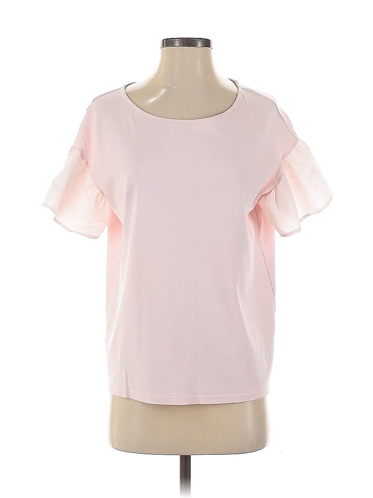 Pre-owned Halogen Short Sleeve Blouse In Pink