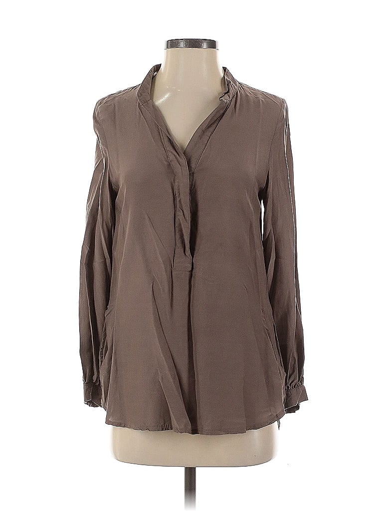 Pre-owned H&m Long Sleeve Blouse In Brown