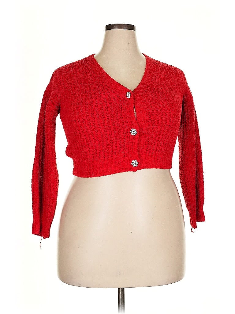 Pre-owned No Boundaries Cardigan Sweater In Red