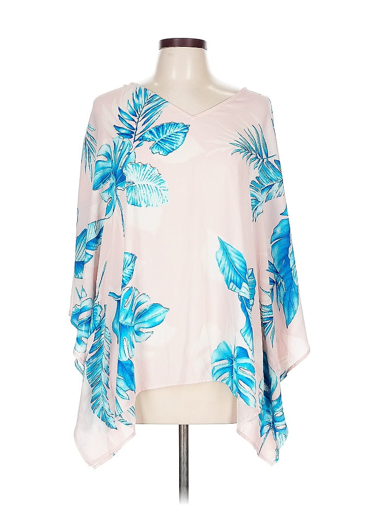 Belle By Kim Gravel 100% Polyester Pink 3/4 Sleeve Blouse Size L - photo 1