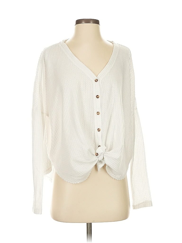 Pre-owned Out From Under Cardigan Sweater In White