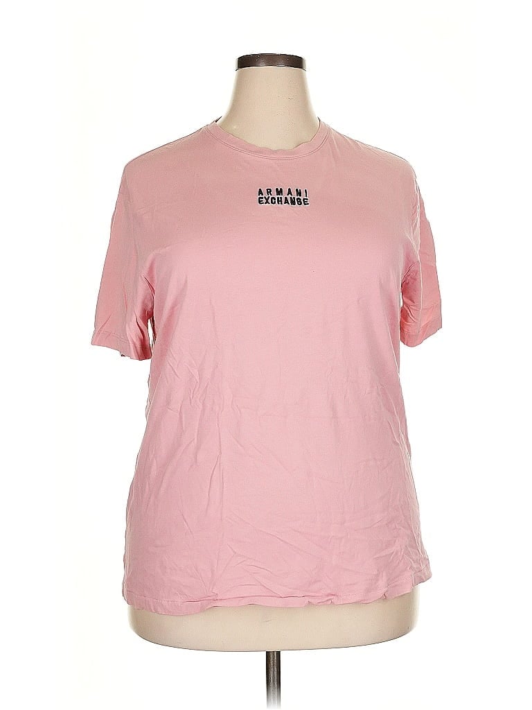 Armani Exchange 100% Cotton Print Pink Short Sleeve T-Shirt Size XXL - photo 1