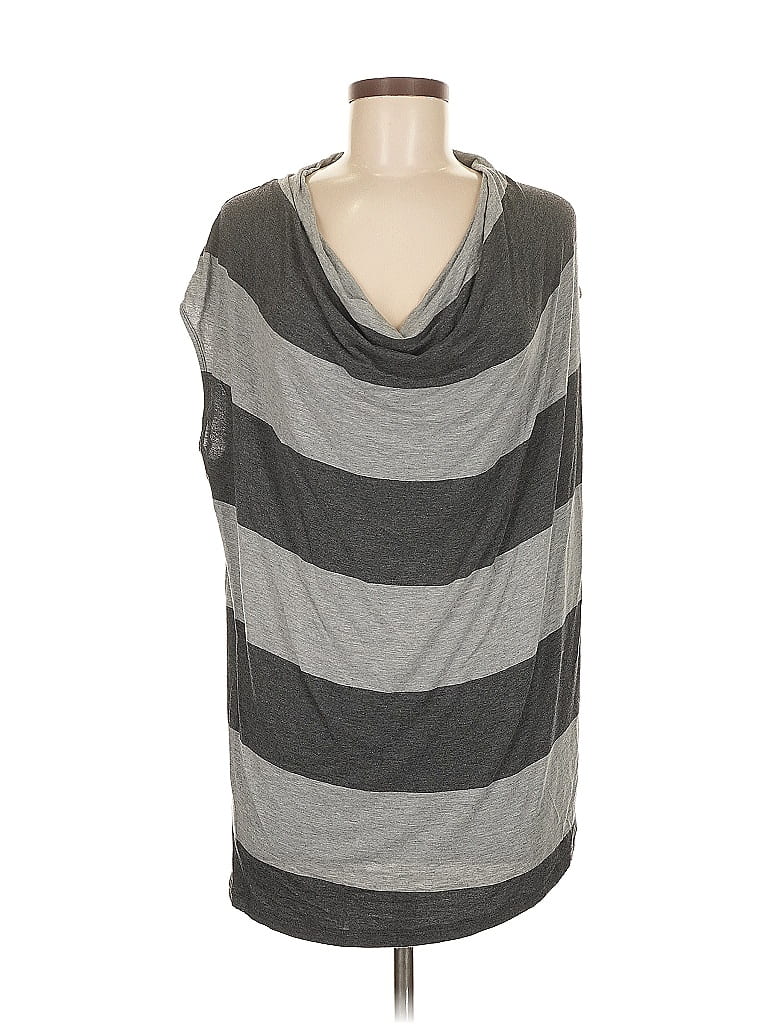 Click to view more detailed imagery on our partner's website Pre-owned Cabi Short Sleeve Top Gray Cowl Neck Tops